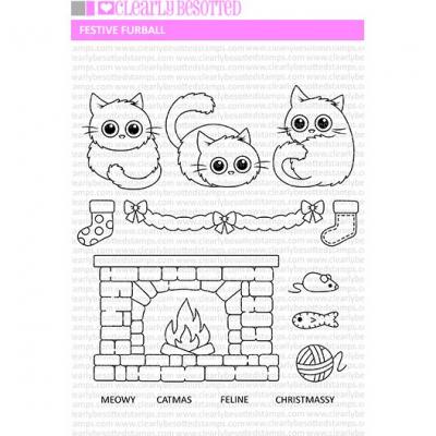 Clearly Besotted Clear Stamps - Festive Furball